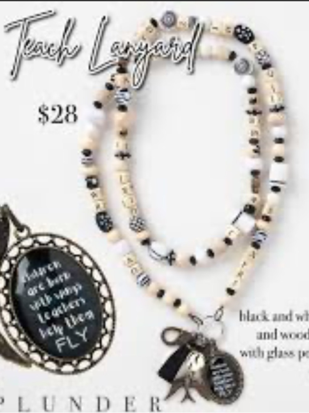 PLUNDER Jewelry Alphabet Teach Lanyard Necklace NWOT - Picture 11 of 14